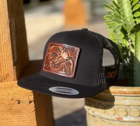 2022 Jobes Leather Patch Trucker - All Black Skull Leather patch (Limited Edition)