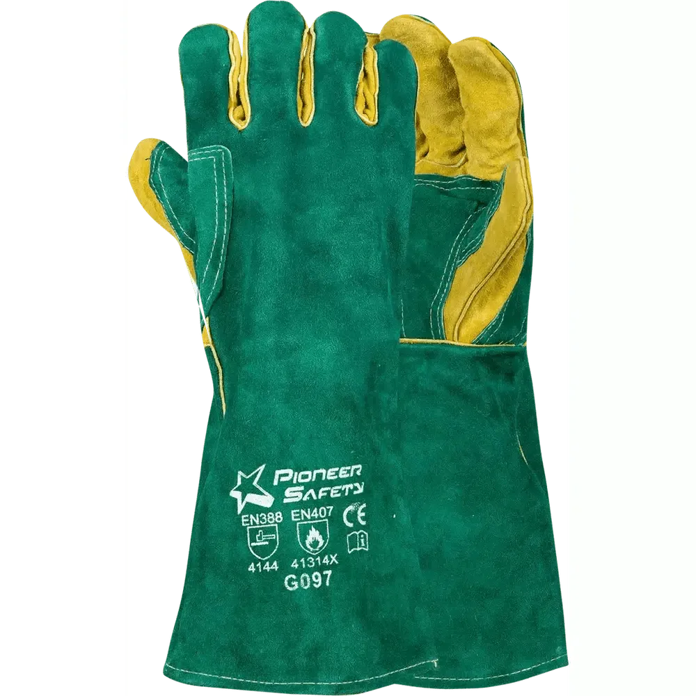 400mm 16'' Heat resistant Spark reinforced Kevlar leather welding gloves Burn-Lv4