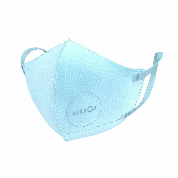 AirPop Kids / Small Adult Reusable Washable Face Mask, 4-Layer Face Coverings, Contoured Fit, Lightweight Design, Blue, 43317