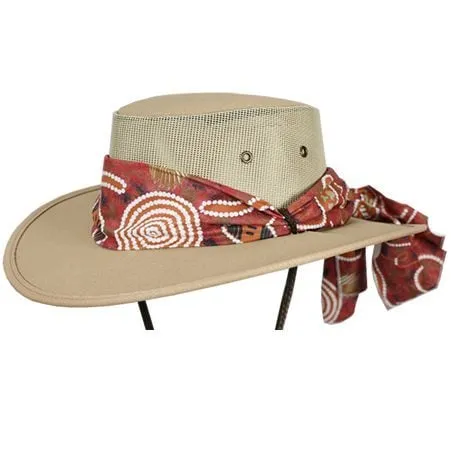 Barmah 1047BA Ladies Canvas Drover - Beige (Aboriginal Scarf)