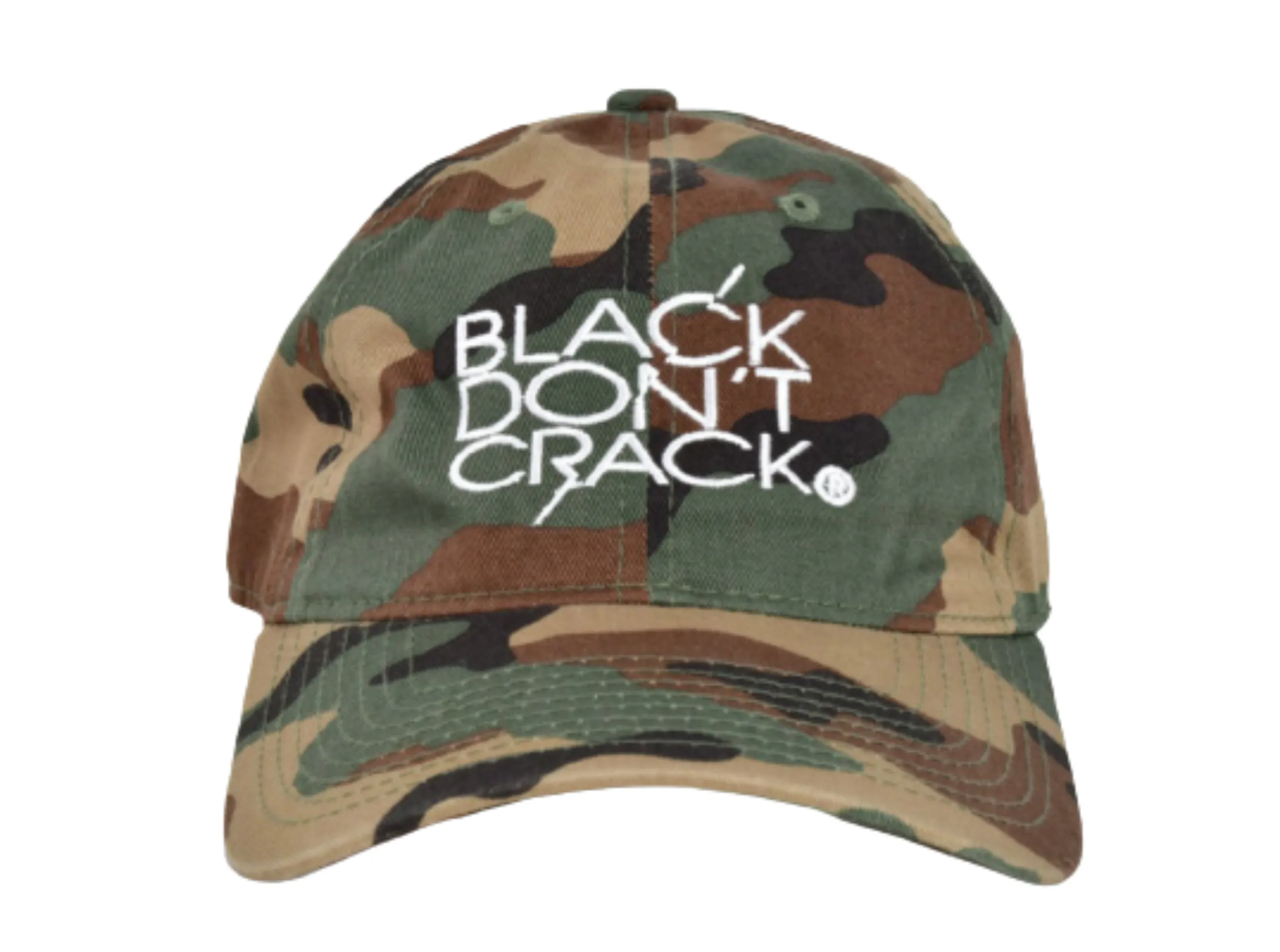 Black Don't Crack Classic Embroidered Camouflage Baseball Cap