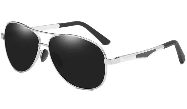 Classy Men Black Polarized Pilot Sunglasses