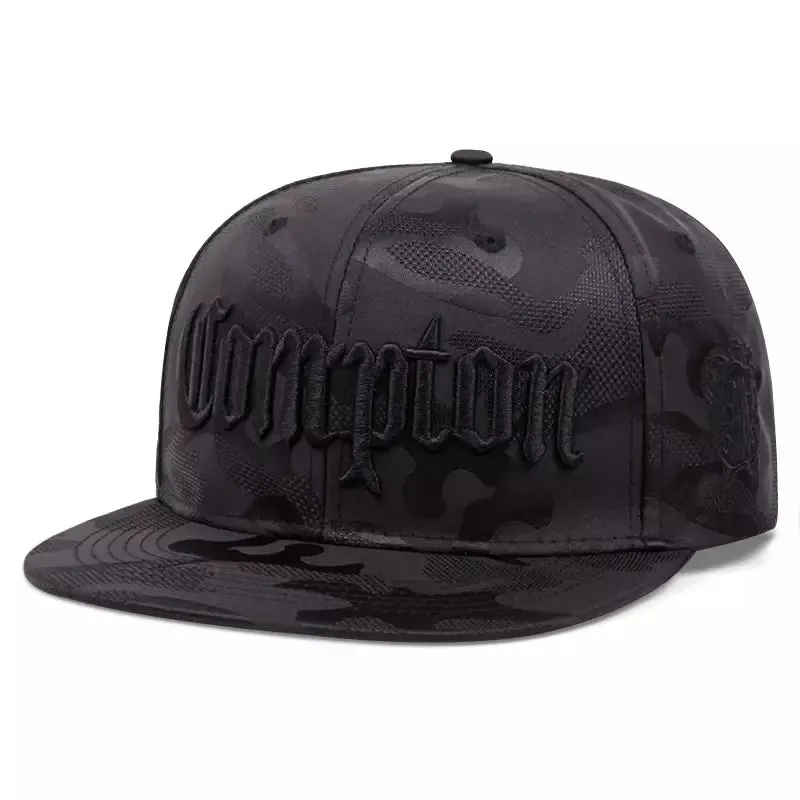 Compton Black Camouflage Snapback Cap