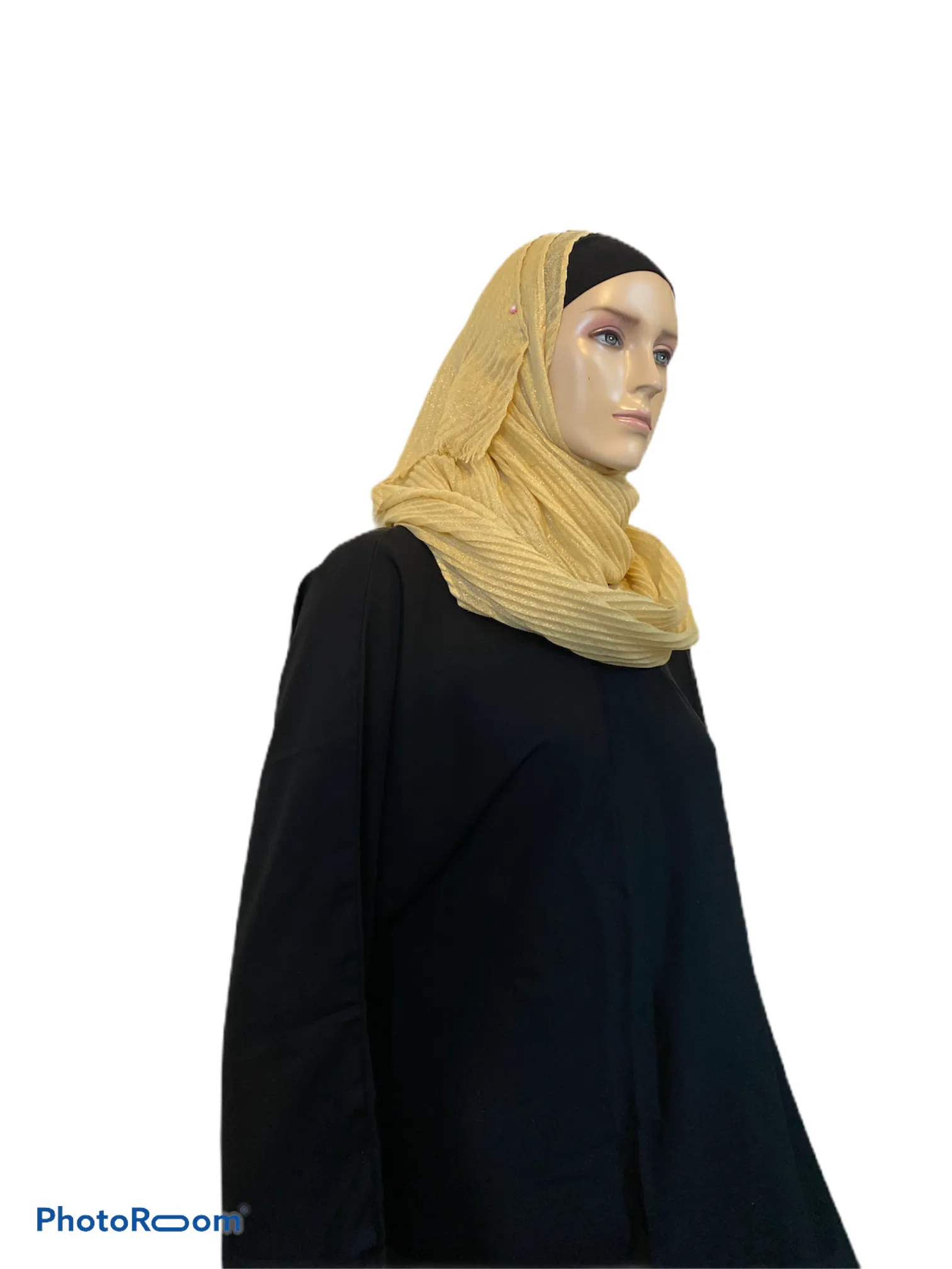 Cotton-Like Pleated with Gold Accent Scarves