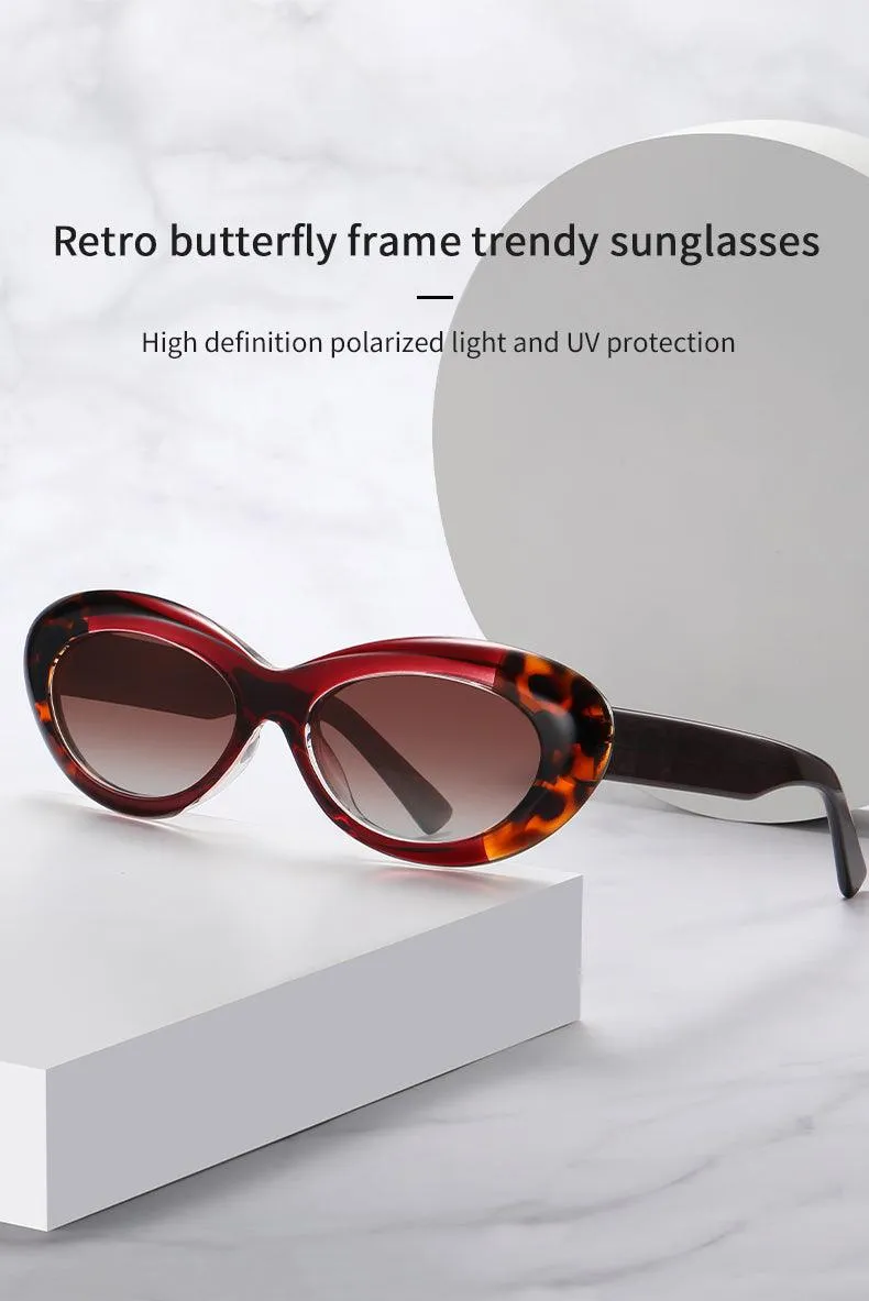 Fabufabu Retro butterfly frame trendy sunglasses polarized lenses for Lady