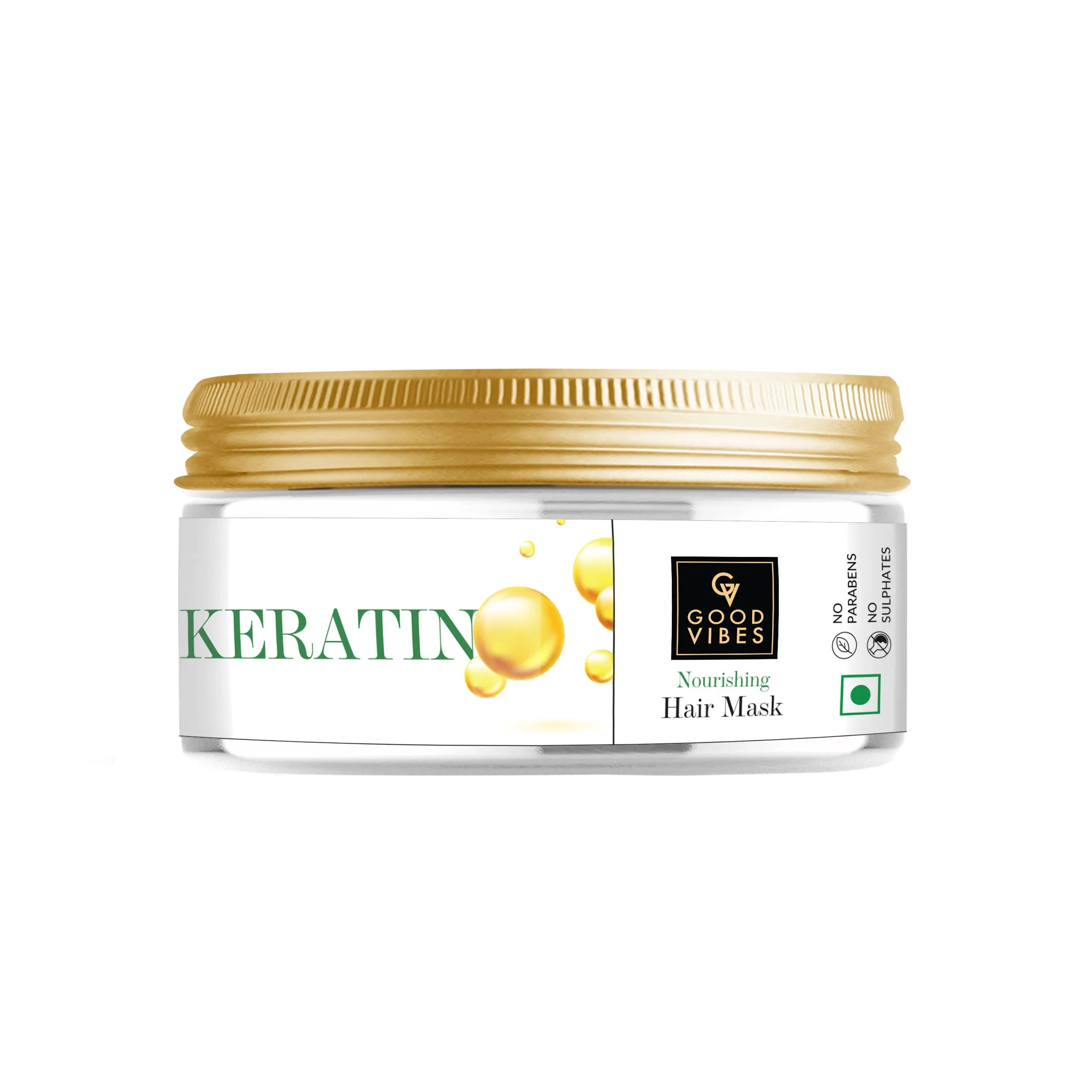 Good Vibes Keratin Nourishing Hair Mask | With Shea Butter | Hair Shine, Softening | No Parabens, No Sulphates, No Animal Testing (200 g)