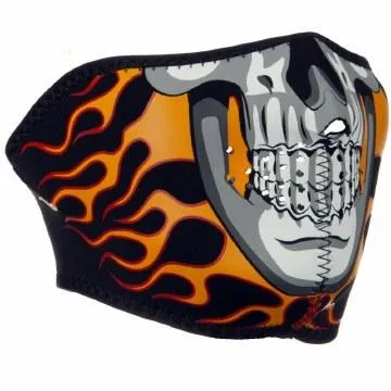 Half Mask Neoprene Burning Skull