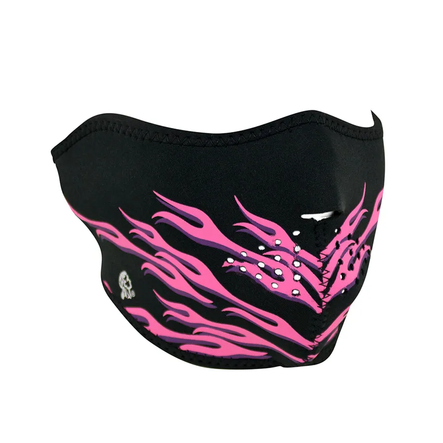 Half Mask Neoprene Pink Flames