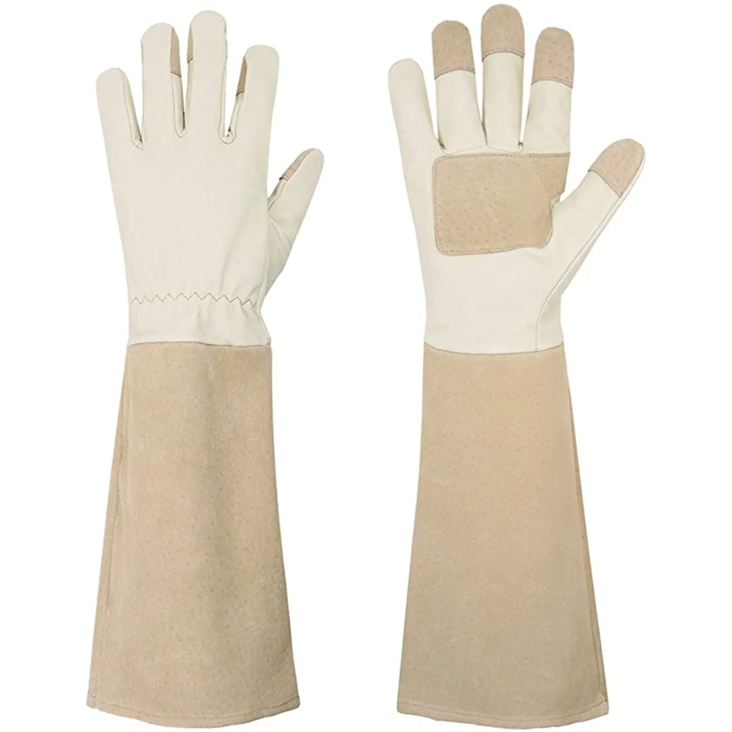 Handlandy Men Women Gardening Gloves Breath Pigskin Leather Long 5067（5/7/9 Pairs）