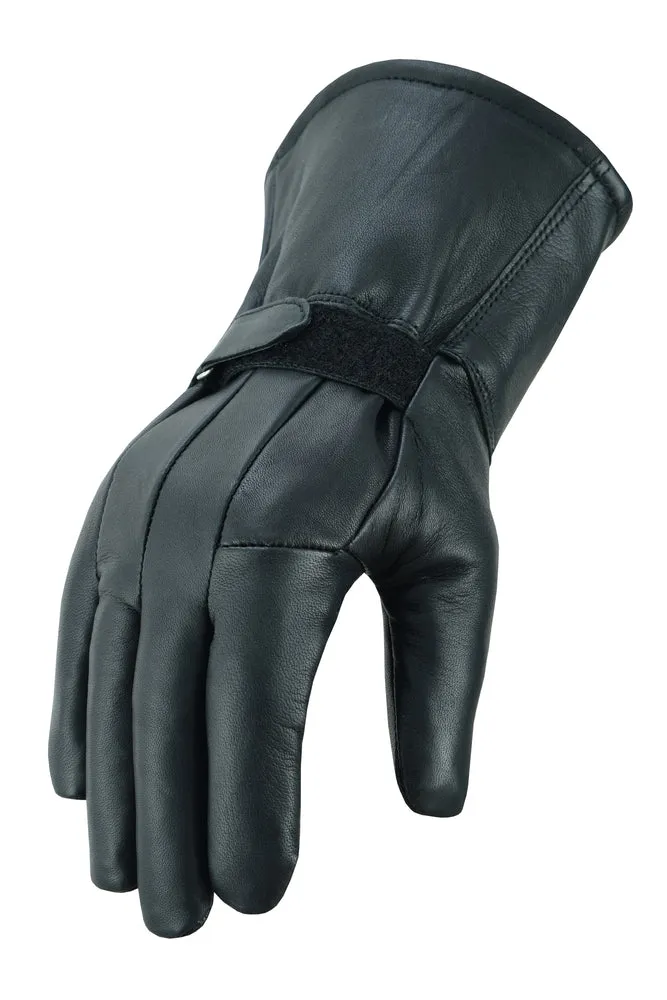 Heavy Load Men's Waterproof Gauntlet Gloves – Insulated Deerskin (Black)