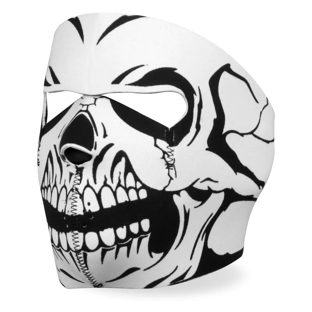 Hot Leathers FMA1012 Black and White Skull Neoprene Face Mask