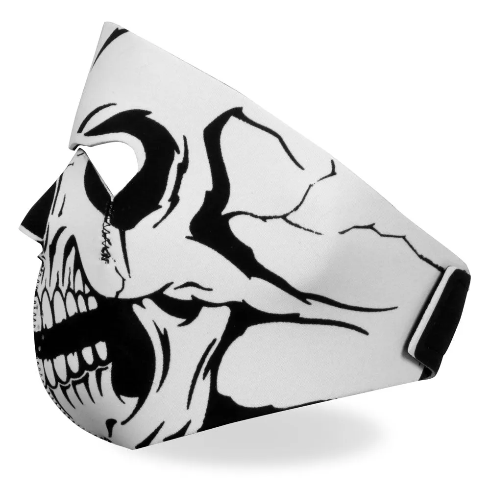 Hot Leathers FMA1012 Black and White Skull Neoprene Face Mask