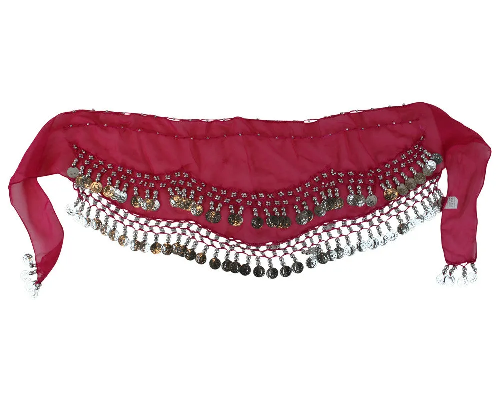 Kid Size Party Favor Belly Dance Hip Scarf Wrap Coin Belts