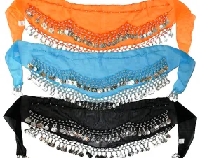 Kid Size Party Favor Belly Dance Hip Scarf Wrap Coin Belts