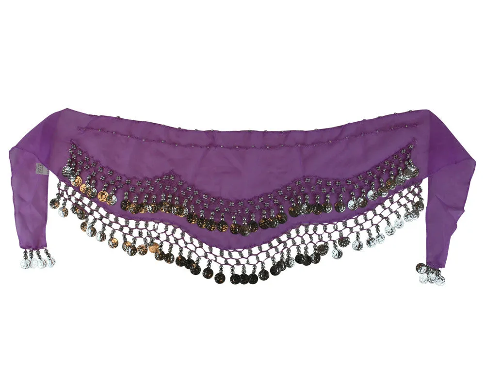 Kid Size Party Favor Belly Dance Hip Scarf Wrap Coin Belts