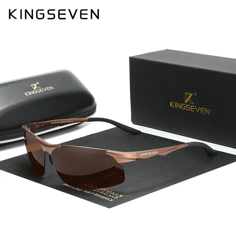 KINGSEVEN Cycling Polarized Men Aluminum Sunglasses Driving Mirror Lens Male Sun Glasses Aviation Women For Men Eyewear