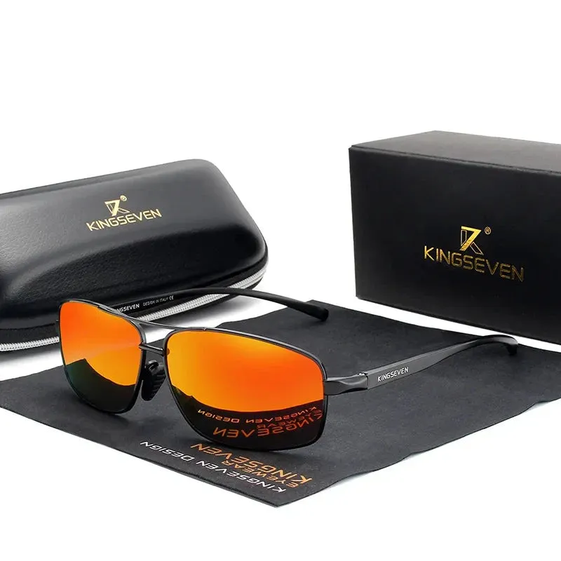 KINGSEVEN Vintage Retro Brand Designer Men Polarized Sunglasses Square Classic Men Shades Sun glasses UV400