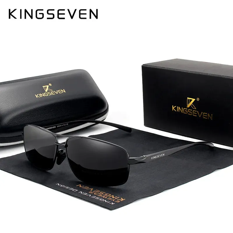 KINGSEVEN Vintage Retro Brand Designer Men Polarized Sunglasses Square Classic Men Shades Sun glasses UV400