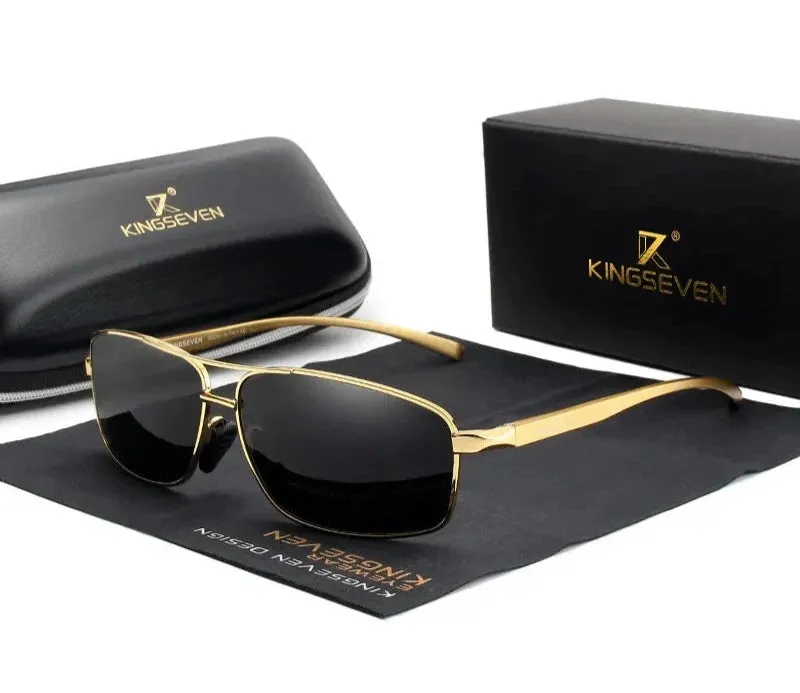 KINGSEVEN Vintage Retro Brand Designer Men Polarized Sunglasses Square Classic Men Shades Sun glasses UV400