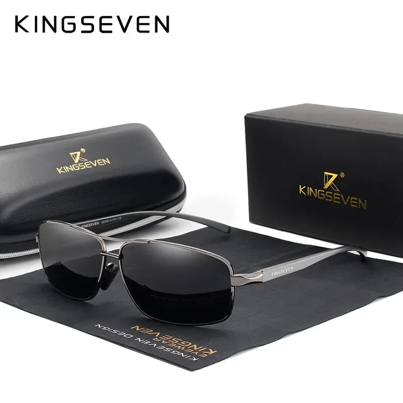 KINGSEVEN Vintage Retro Brand Designer Men Polarized Sunglasses Square Classic Men Shades Sun glasses UV400