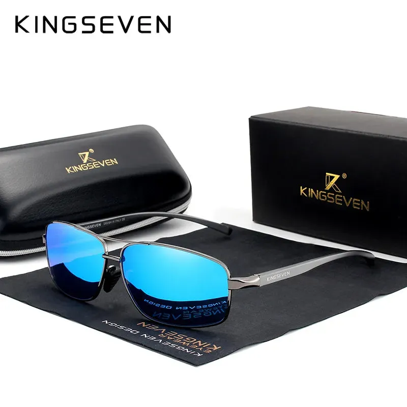 KINGSEVEN Vintage Retro Brand Designer Men Polarized Sunglasses Square Classic Men Shades Sun glasses UV400