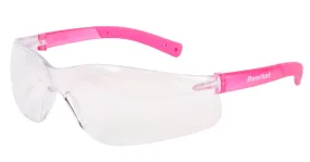 MCR Safety BearKat BK2 Pink Temples, Clear Lens