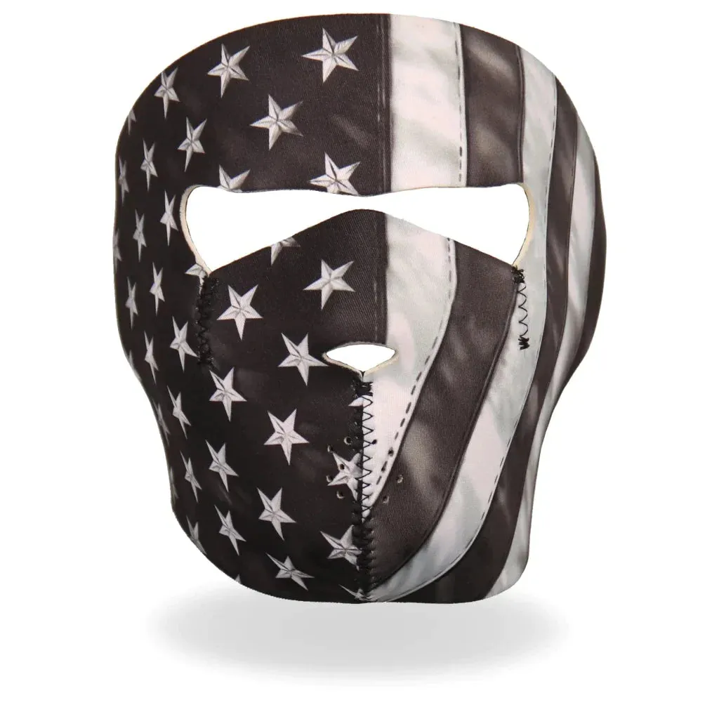 Neoprene Full Face Mask - Black White Flag FMA 1032 | Hot Leathers