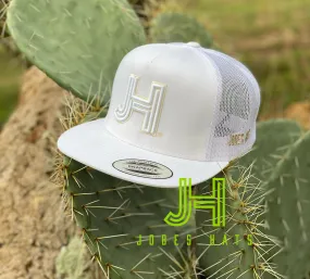 New 2021 Jobes Cap- All White 3D JH White/Cream