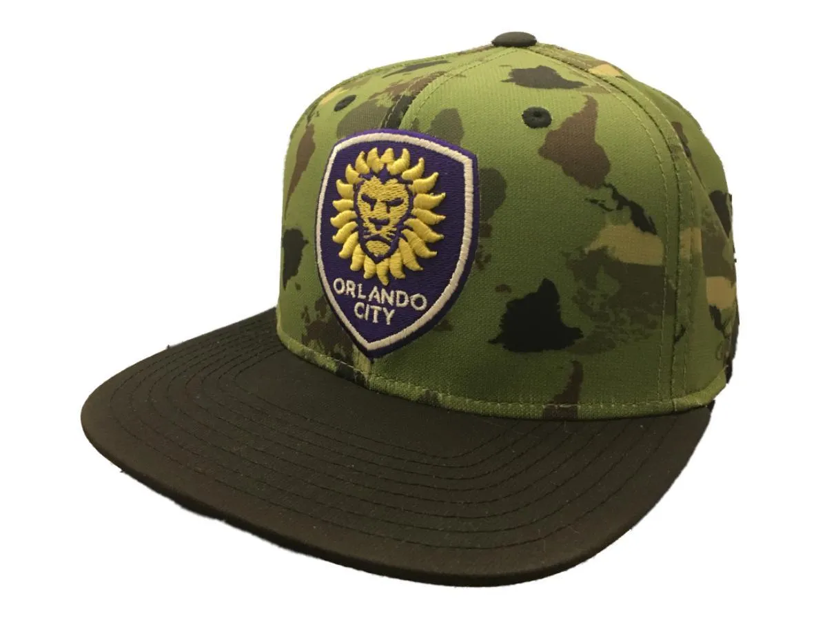 Orlando City SC Adidas FitMax 70 World Map Camouflage Flat Bill Hat Cap (S/M)