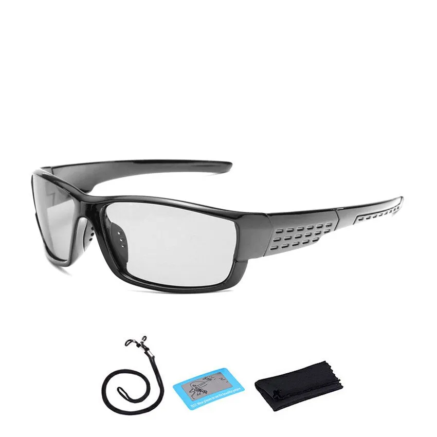 Polarized and Photochromic Sports Eyewear with Lanyard and Cleaning Cloth