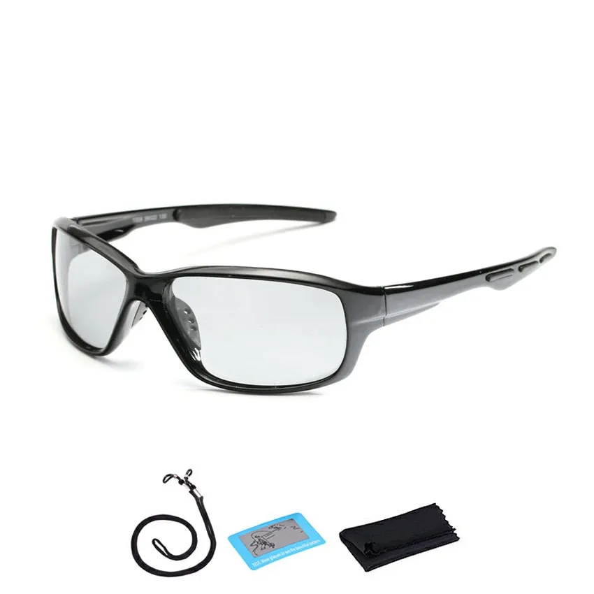 Polarized and Photochromic Sports Eyewear with Lanyard and Cleaning Cloth