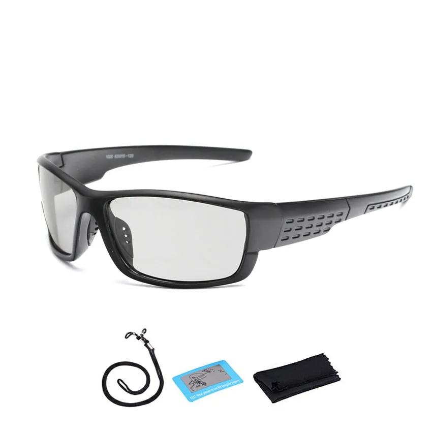 Polarized and Photochromic Sports Eyewear with Lanyard and Cleaning Cloth