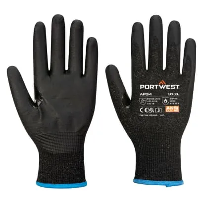 Portwest LR15 Nitrile Foam cut level B Touchscreen Glove (Pk12)-AP34