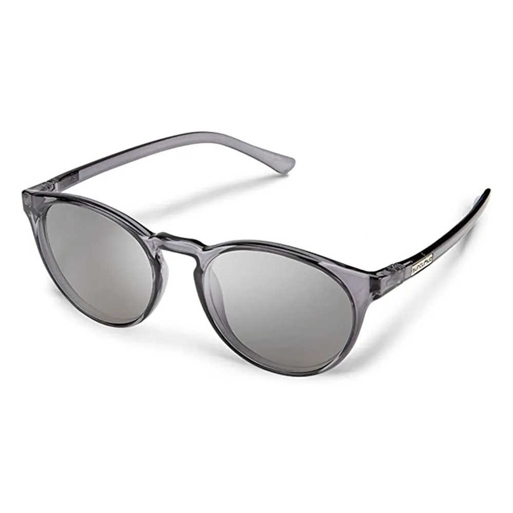 Suncloud Unisex Transparent Grey Frame Silver Mirror Lens Polarized Round Sunglasses - 2042021WW524M