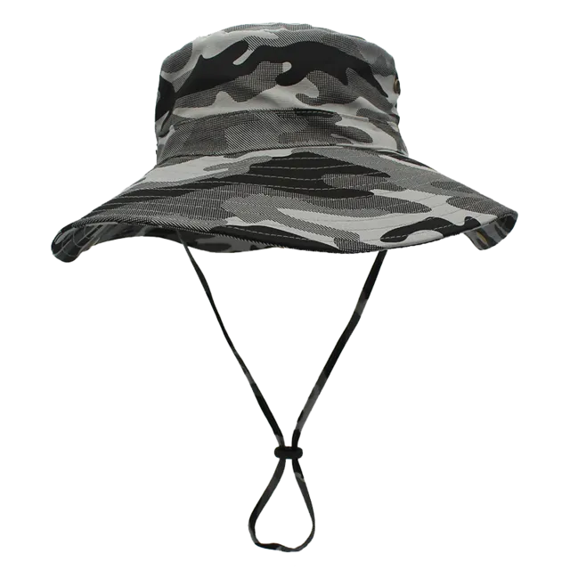 Unisex Cotton Wide Brim Camouflage Bucket Hat